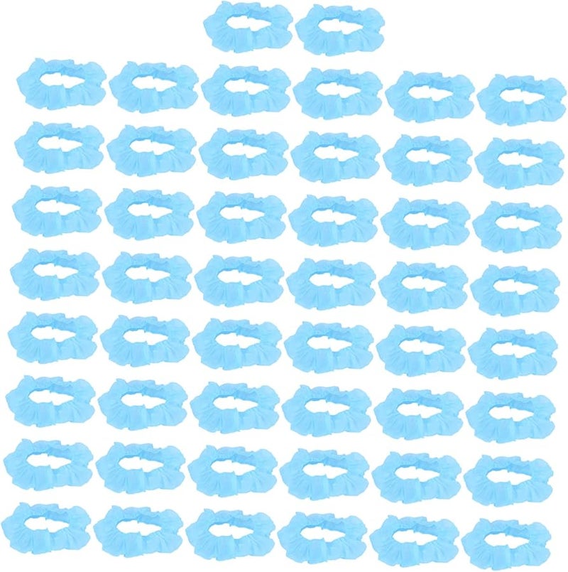 قماش أزرق غير منسوج وسادة مقعد مرحاض سميكة غطاء وسادة مستدير ناعم بساط حمام 50 قطعة - Image 1